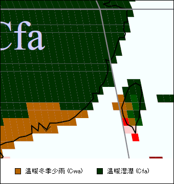 福建省気候区分地図