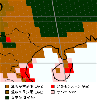 広西チワン族自治区気候区分地図
