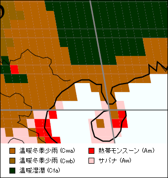 広西チワン族自治区気候区分地図 広西チワン族自治区気候区分地図