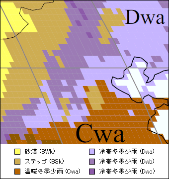 河北省気候区分地図