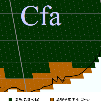 湖南省気候区分地図