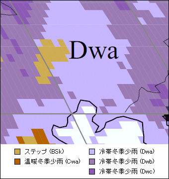 遼寧省気候区分地図