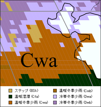山東省気候区分地図
