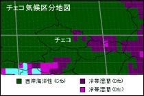 チェコ気候区分地図