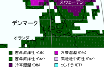 デンマーク気候区分地図