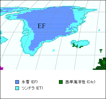 グリーンランド気候区分地図