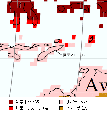 東ティモール気候区分地図