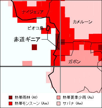 赤道ギニア気候区分地図 赤道ギニア気候区分地図
