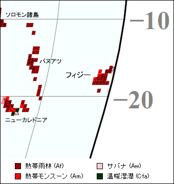 フィジー気候区分地図