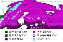 フィンランド気候区分地図