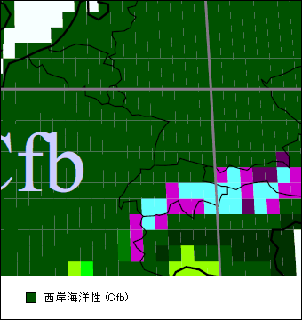 アルザス地方気候区分地図