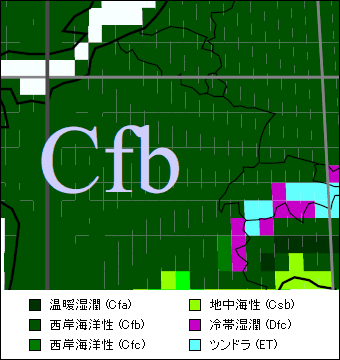 ブルゴーニュ地方気候区分地図