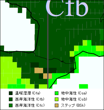 ミディ＝ピレネー地方気候区分地図