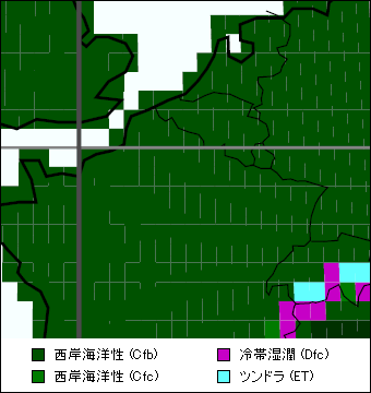 ピカルディ地方気候区分地図 ピカルディ地方気候区分地図