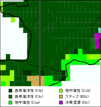 ポワトゥー=シャラント地方気候区分地図 ポワトゥー=シャラント地方気候区分地図