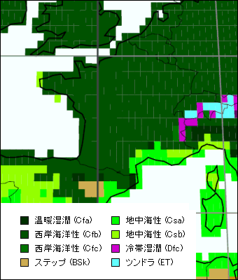 フランス気候区分地図