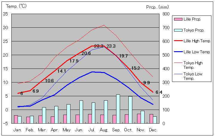 Lille Temperature Graph