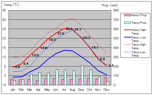 Nancy Temperature Graph