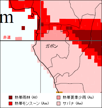ガボン気候区分地図 ガボン気候区分地図