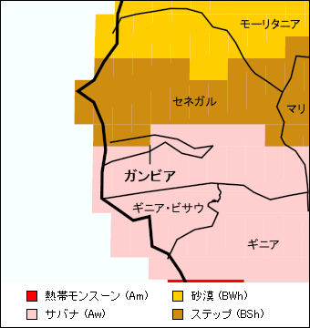 ガンビア気候区分地図