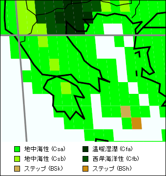 アッティカ地方 気候区分地図 アッティカ地方 気候区分地図