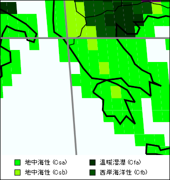 イピロス地方 気候区分地図