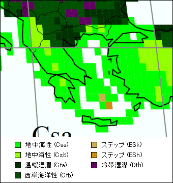 ギリシャ気候区分地図