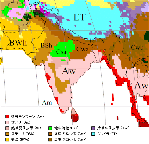 インド気候地図 旅行のとも Zentech