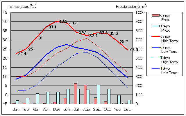 Jaipur Temperature Graph