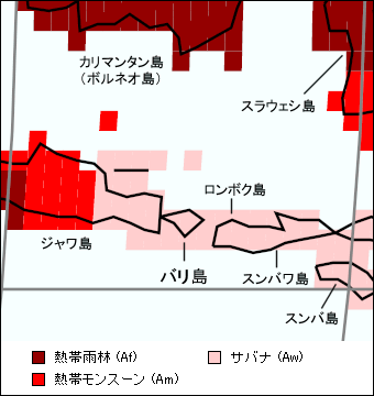 バリ島気候区分地図