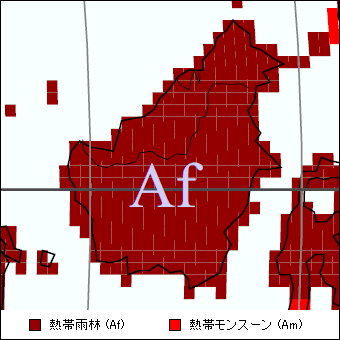 ボルネオ島気候区分地図