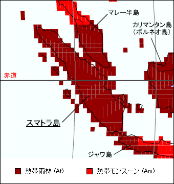 スマトラ島気候区分地図