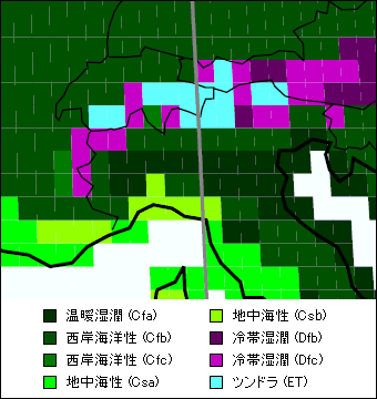 ロンバルディア気候区分地図