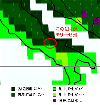 モリーゼ州気候区分地図