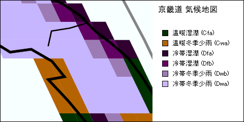 京畿道 気候地図