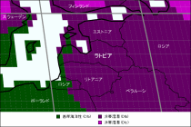 ラトビア気候区分地図