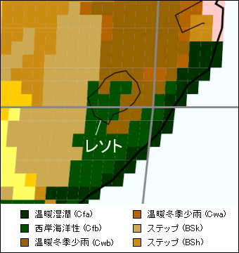 レソト気候区分地図 レソト気候区分地図
