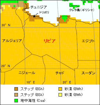 リビア気候区分地図