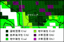 マケドニア気候区分地図