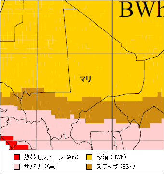 マリ気候区分地図 マリ気候区分地図