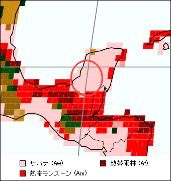 カンペチェ州気候区分地図