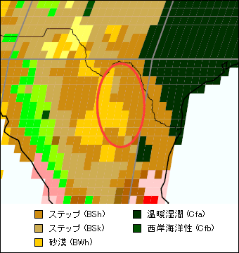 コアウイラ州気候区分地図