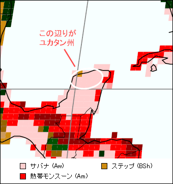 ユカタン州気候区分地図