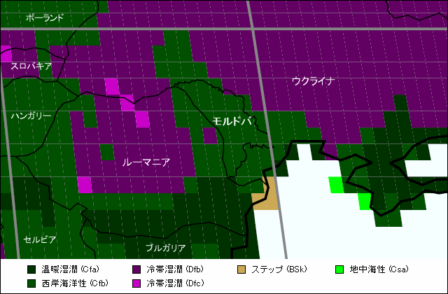 モルドバ気候区分地図 モルドバ気候区分地図