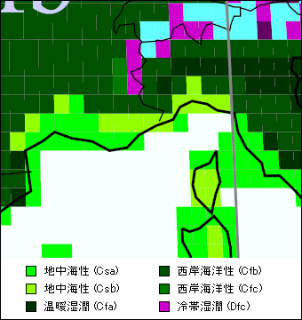 モナコ公国気候区分地図 モナコ公国気候区分地図