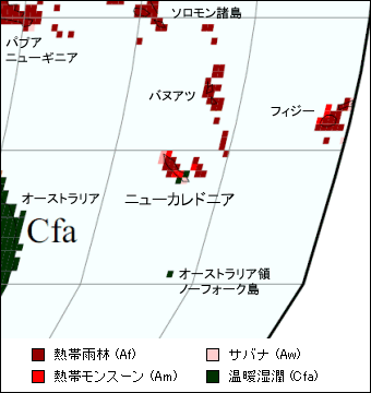 ニューカレドニア気候区分地図