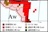 ニカラグア気候区分地図