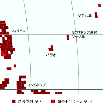 パラオ気候区分地図 パラオ気候区分地図