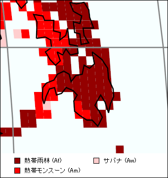 ミンダナオ島気候区分地図