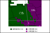 ポーランド気候区分地図